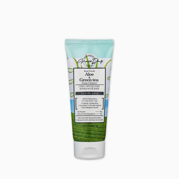 Grace Day Real Fresh Aloe & Green Tea Foam Cleanser - 100ml